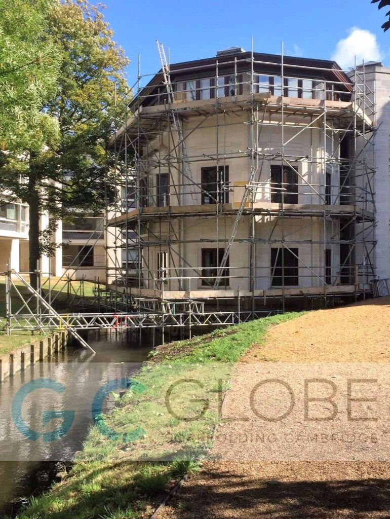 Scaffolding small works team, bridge over the river for St.Johns College!